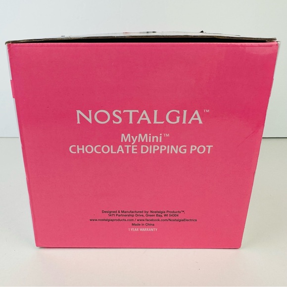 NOSTALGIA My Mini Chocolate Dipping Pot *Lid & Pink Heart Design 20 Oz Sealed - Picture 2 of 5